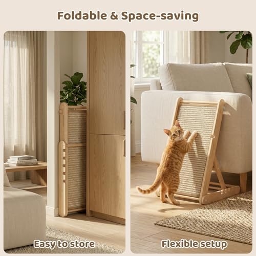 XiaZ Sisal Cat Scratcher, Replaceable Sisal Mat and Angled Scratch Pad