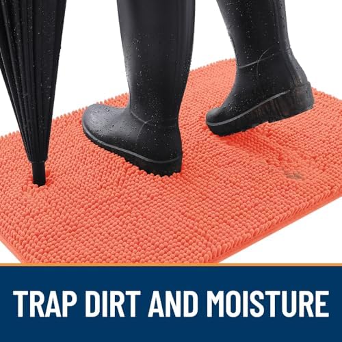 OLANLY Dog Door Mat for Muddy Paws 40x32, Super Absorbent Chenille Mud Mat