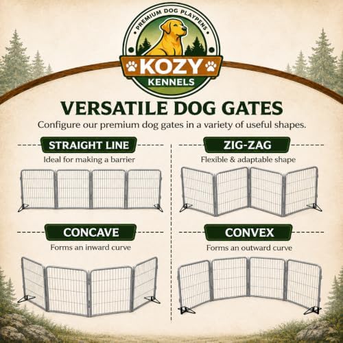 Extra Wide Adjustable Dog Gate w/Door – 24 inch Tall & Up to 176 inch Wide 8