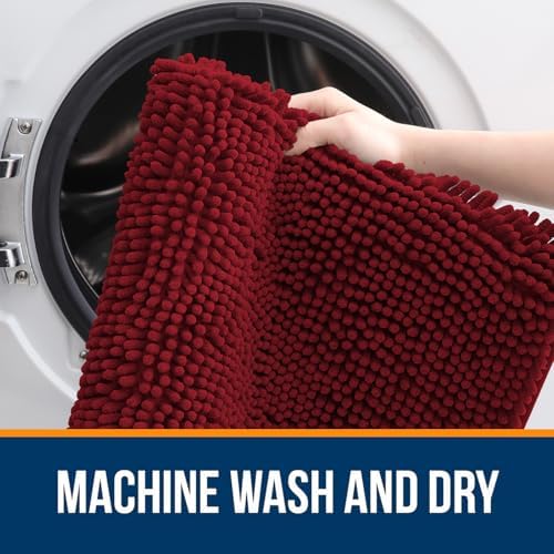 OLANLY Large Bathroom Rugs 40x32, Extra Soft Absorbent Chenille Bath Rugs