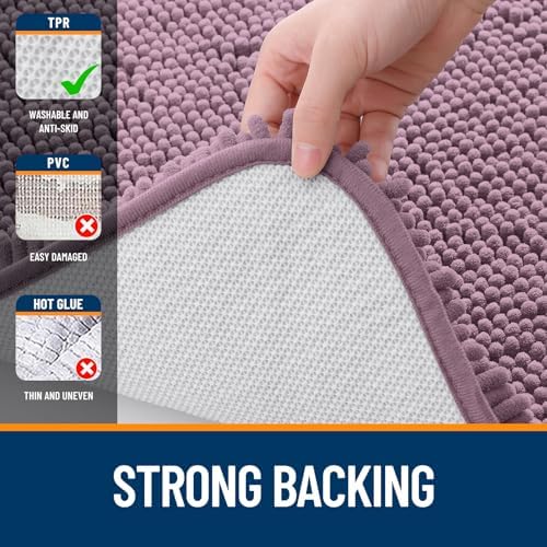 OLANLY Bathroom Rugs 34x21, Extra Soft Absorbent Chenille Bath Rugs
