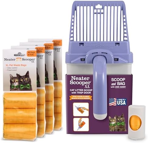 Neater Pet Brands Neater Scooper XL Cat Litter Scoop, 195 Refill Bags –