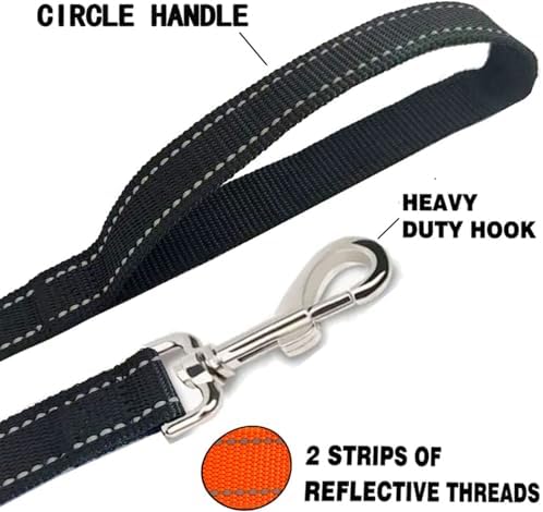 Reflective Dog Leash 7Ft /8 Feet Long, 1 Inch Wide,