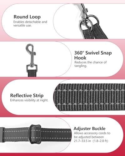 3-in-1 Double Dog Leash, Hands-Free Convertible Leash