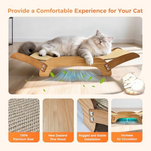 Extra-Larger 3-in-1 Sisal Cat Scratcher Bed, 26 Inch Scratch Pad