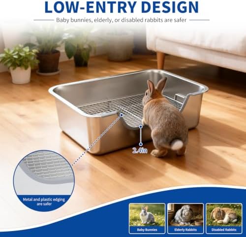 Stainless Steel Rabbit Litter Box