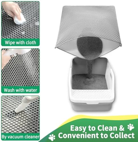GRELY 35''X 25'' Large Litter Mat, 2 Layer Cat Litter Mat Litter Trapping Mat