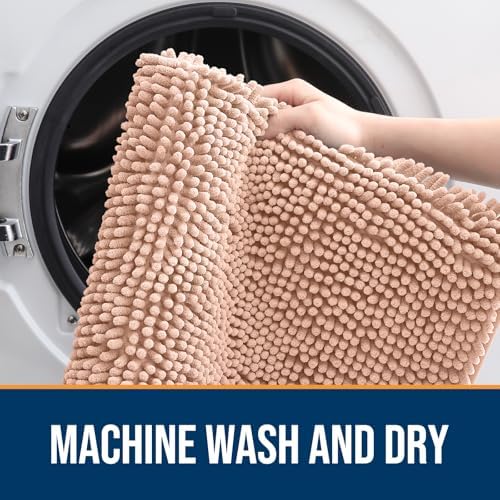 OLANLY Dog Door Mat for Muddy Paws 44x32, Super Absorbent Chenille Mud Mat