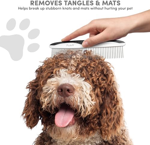 Poodle Pet Dog Combs for Grooming | 2 Pack | Stainless Steel Teeth Easily