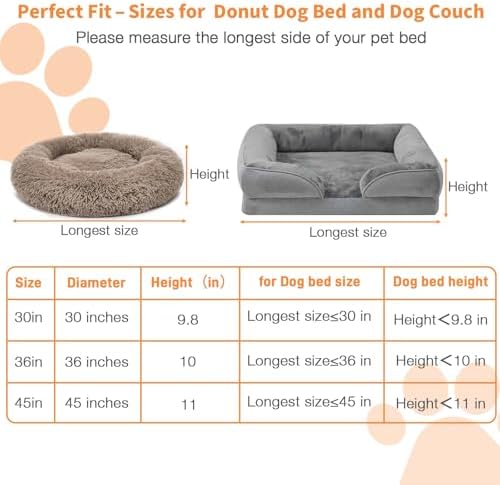 Dog Bed Covers Replacement Washable Waterproof Round Bed Protector