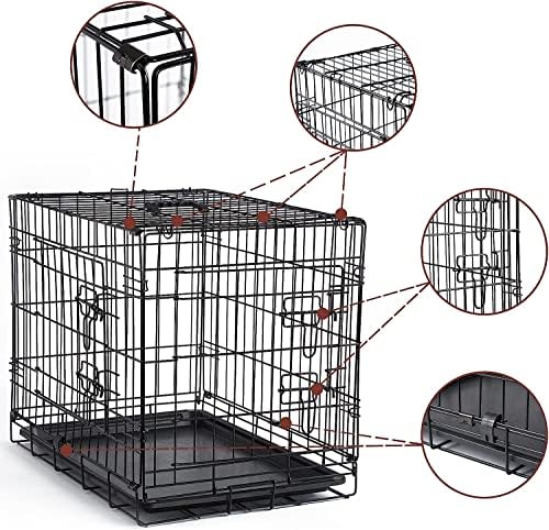 DONORO Dog Crates for Medium Large Size Dogs Indoor Double Door Dog Kennels &