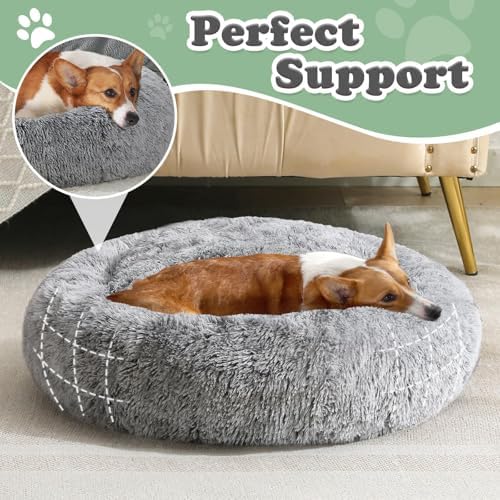 JOLLYVOGUE Dog & Cat Bed, Calming Anti-Anxiety Pet Bed