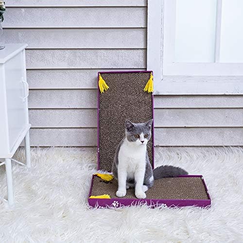 PEEKAB Cat Scratcher Cardboard Wide Scratching Board Reversible Corrugate Cat