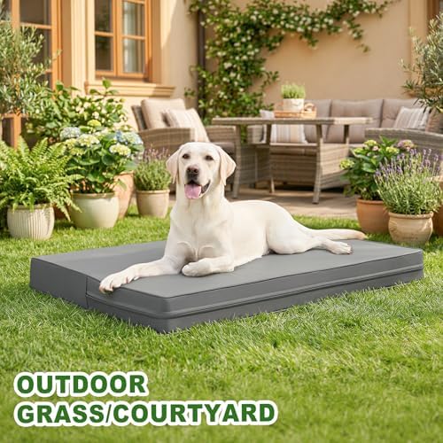 Waterproof XL Dog Bed Outdoor Large Crate Pad 42" Washable Leather Wipeable