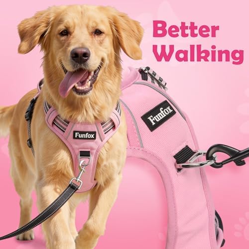 Funfox Dog Harness No Pull, Adjustable Pet Vest Harness, Super Soft Material