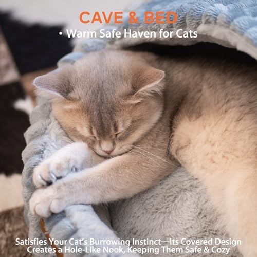 CHEERPALS Cat Cave Bed for Indoor Cats Covered Hooded Pet Bed