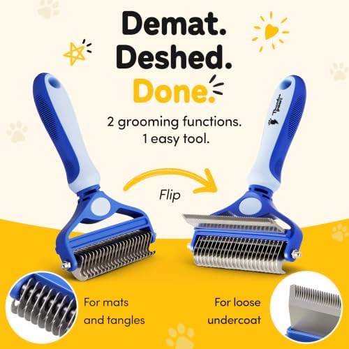 2-in-1 Deshedding Brush and Dematting Rake
