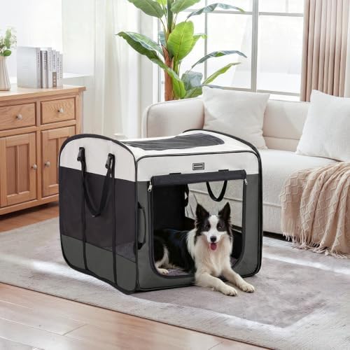 DONORO Dog Kennels and Crates for Medium Dogs, Portable Pop Up Indoor Pet Cage