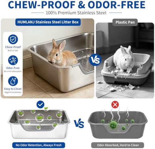 Stainless Steel Rabbit Litter Box