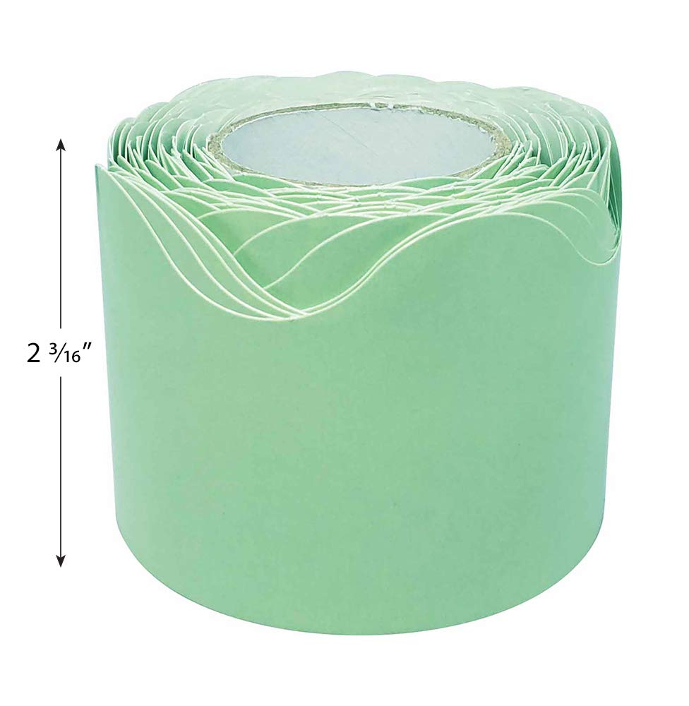 Teacher Created Resources Mint Green Scalloped Rolled Border Trim - 50ft - Decorate Bulletin Boards, Walls, Desks, Windows, Doors, Lockers, Schools, Classrooms, Homeschool & Offices