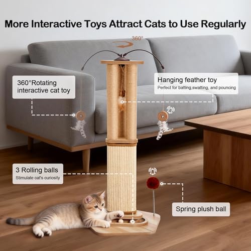 Odoland 34 Inch Cat Scratching Post