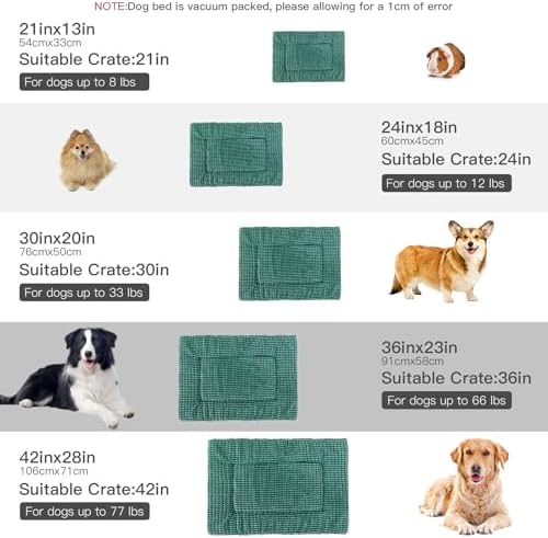 BVAGSS Reversible Dog Crate Pad, Memory Foam Pet Bed Mat, Soft Warm Machine