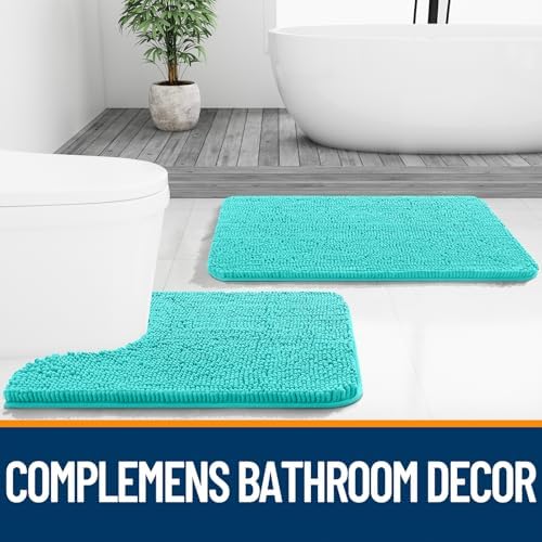 OLANLY Bathroom Runner Rugs 59x24, Extra Soft Absorbent Chenille Bath Rugs