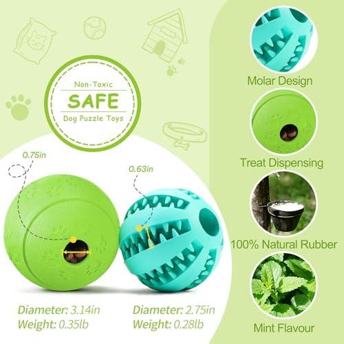 HIPPIH Dog Puzzle Toy 2 Pack, Interactive Dog Toys