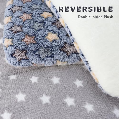 2-Pack Dog Blanket for Crate, Washable Reversible Plush Crate Liner