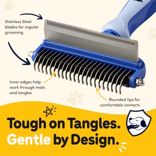 2-in-1 Deshedding Brush and Dematting Rake