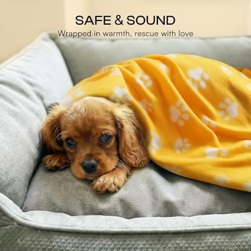 LINENLUX Fleece Dog Blankets 6-Pack, Soft Stretchy