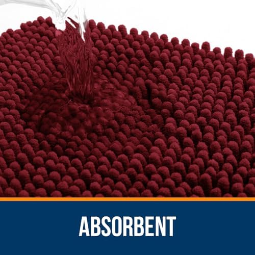 OLANLY Large Bathroom Rugs 40x32, Extra Soft Absorbent Chenille Bath Rugs