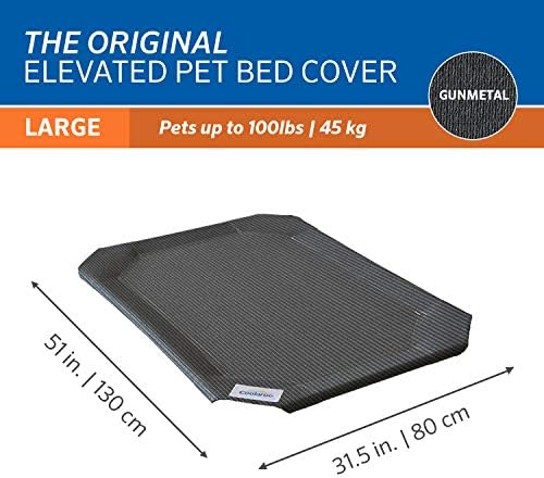 Coolaroo The Original Elevated Pet Bed Replacement Cover, Large Gunmetal