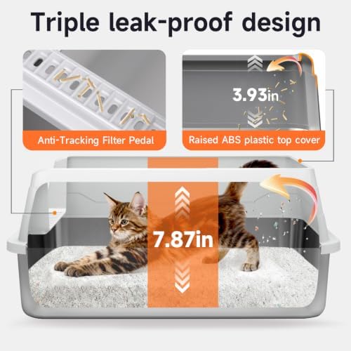 Stainless Steel Cat Litter Box, Odor Free Easy Clean Metal Litter Box