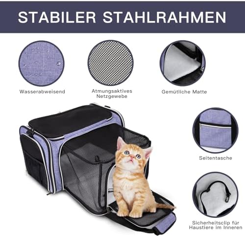BAGLHER Cat Carrier Bag, Airline Approved Pet Carrier Soft Side Pet Travel 5
