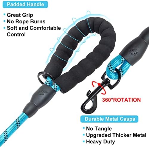 BEAUTYZOO Dog Leash for Large Dogs, 6FT Heavy Duty Rope Leash Bulk, 3 Pack
