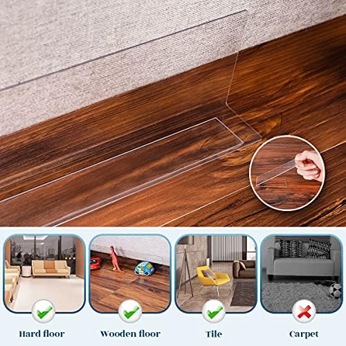 8-Pack Clear Under Couch Blocker-3.2" H x126 L Toy & Pet Gap Barrier