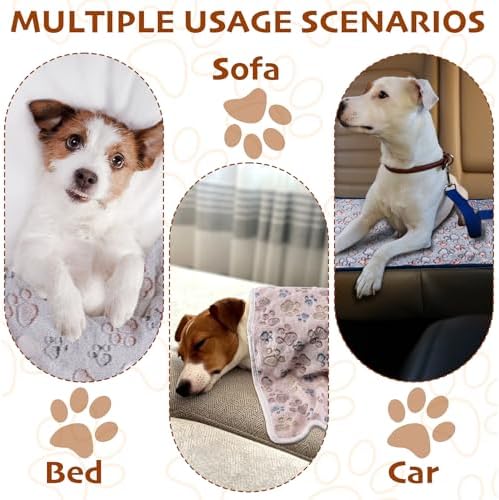 1 Pack 3 Blankets Fluffy Premium Fleece Soft Pet Blanket Flannel Throw