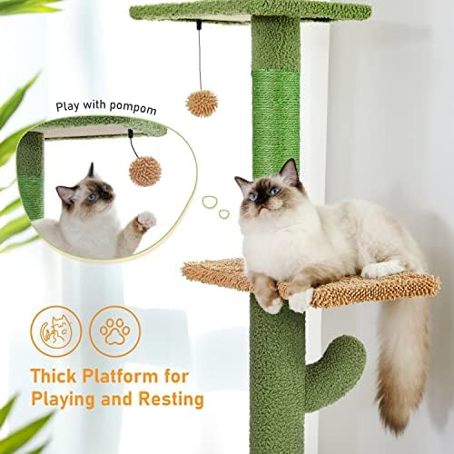 PAWZ Road Cactus Floor-to-Ceiling Cat Tree 5-Tier Cat Tower