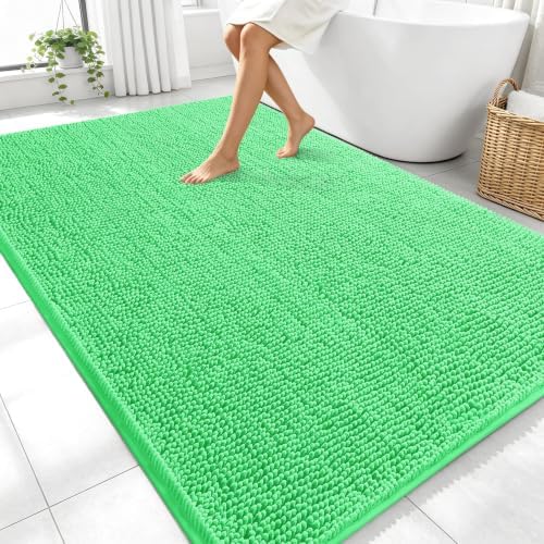 OLANLY Large Bathroom Rugs 70x46, Extra Soft Absorbent Chenille Bath Rugs