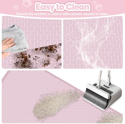 Silicone Cat Litter Mat for Litter Box 40”x28” Large Cat Mat