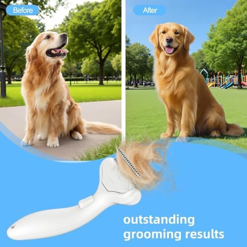 Undercoat Rake for Dogs & Cats, Deshedding Brush for Long haired Pets, Dog