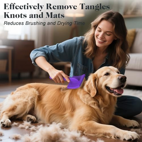 2PCS Slicker Brush for Dogs & Pet Comb, Professional Dog Grooming Brush