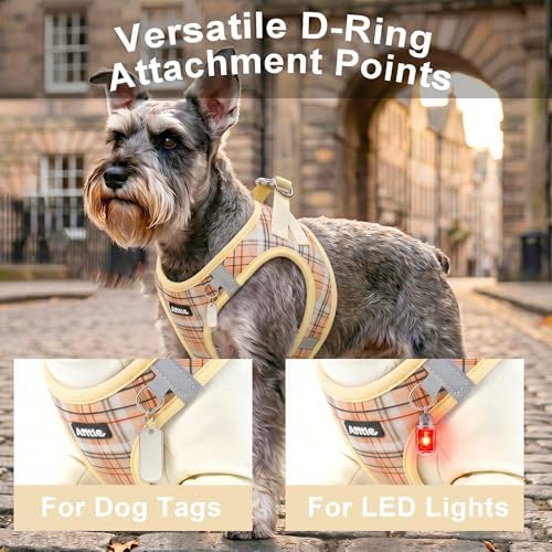 AIITLE Step in Dog Harness and Leash Set Plaid Adjustable