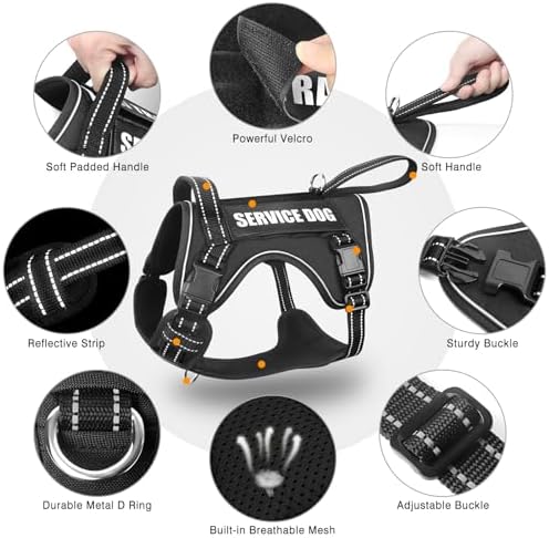 WINSEE Tactical Dog Harness, No Pull Dog Harness