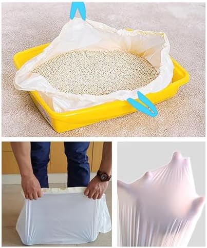100 Count Cat Drawstring Litter Box Liners 26.6x16.7 inches 2Mils Super Thick