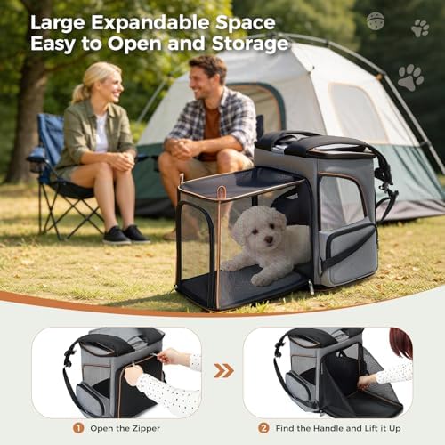 Lekereise Pet Carrier Backpack Expandable Cat Backpack Carrier