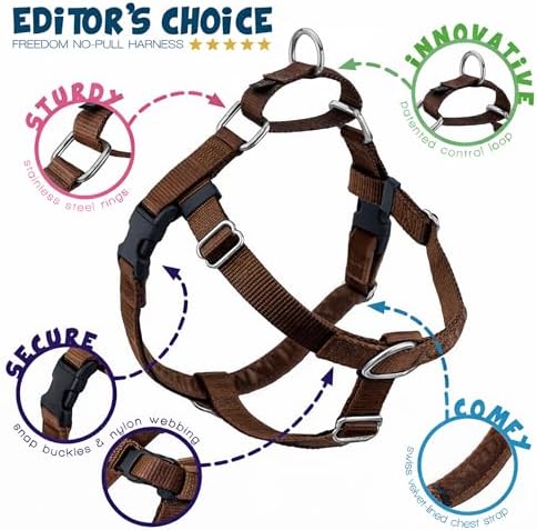 2 Hounds Design Freedom No Pull Dog Harness and Leash, 5/8" SM