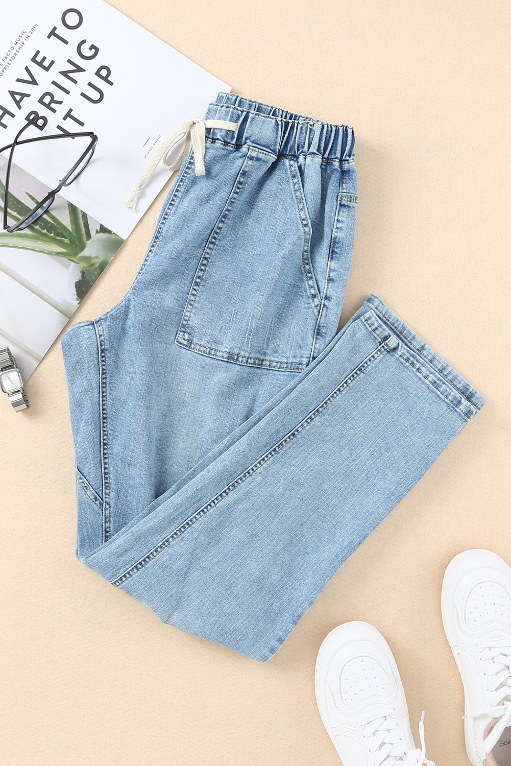 Aileen Gather Distressed Jogger