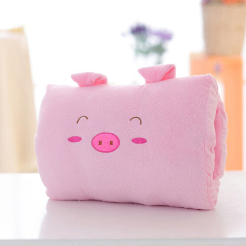 Animated nap pillow, warm hand cover, cylindrical cushion, creative hand warmer, girls' plush toy